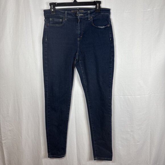 Michael Kors Dark Blue Skinny Jeans Size 10 Preowned - Picture 1 of 13